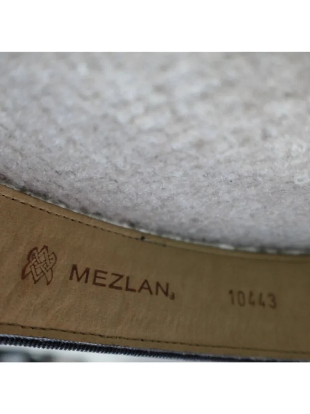 Mezlan Belt Beige Leather 38 Dress Houndstooth Made in Spain